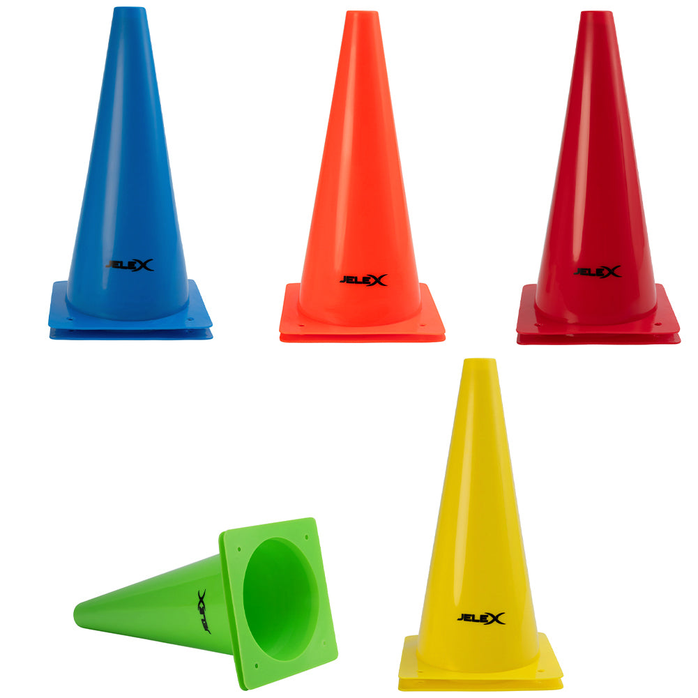 Set Trainingskegel - 10 Stück in 5 Farben - 31 cm Höhe