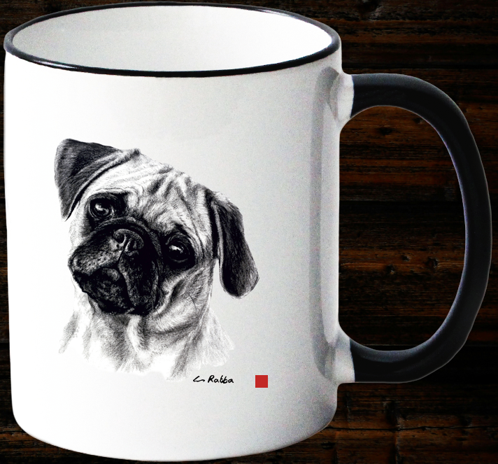 Lieblingsbecher / Tasse Mops - Keramik 0,3 l