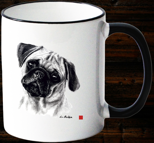 Lieblingsbecher / Tasse Mops - Keramik 0,3 l