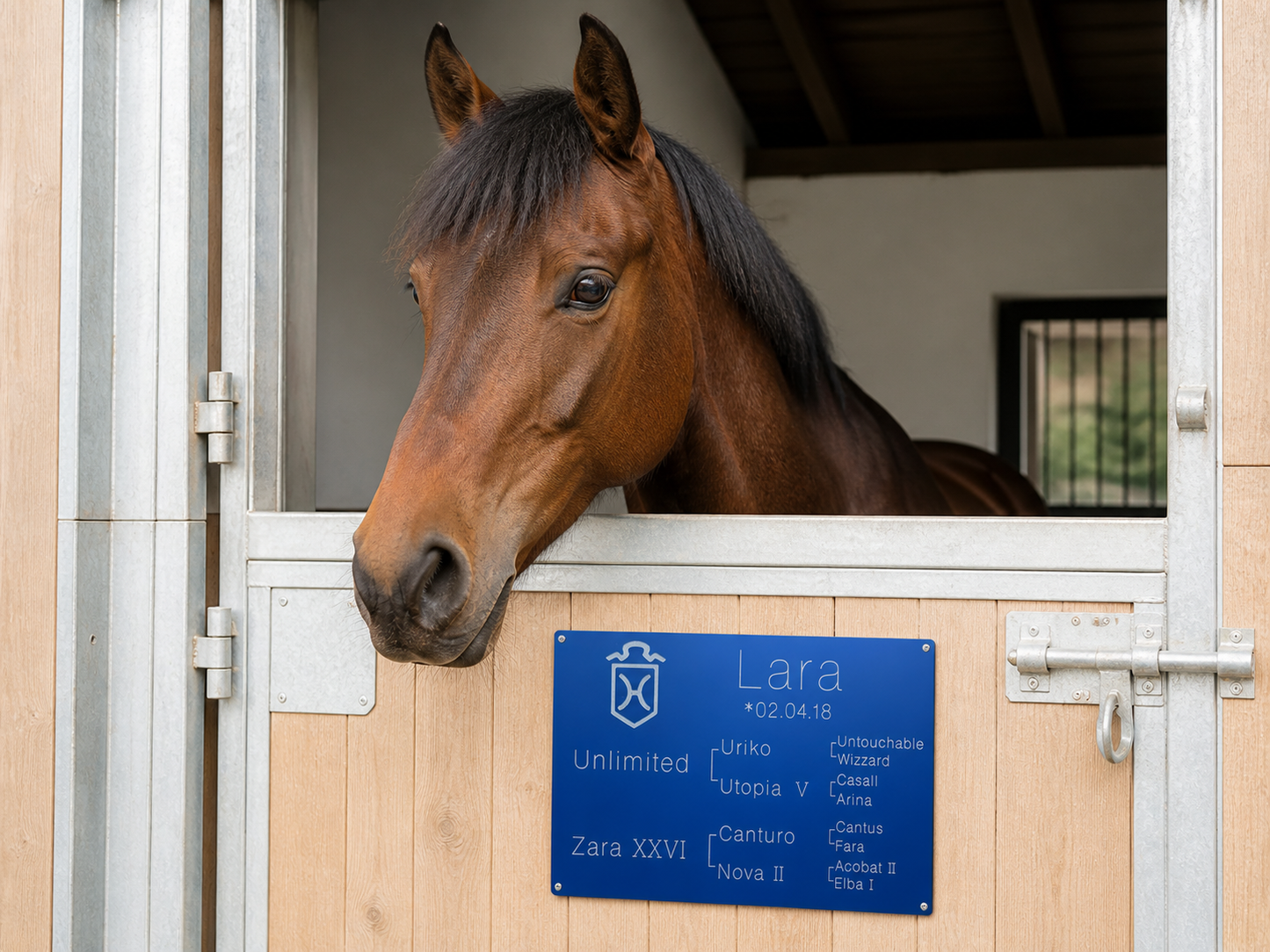 Stallschild Aluminium Textvariante 1
